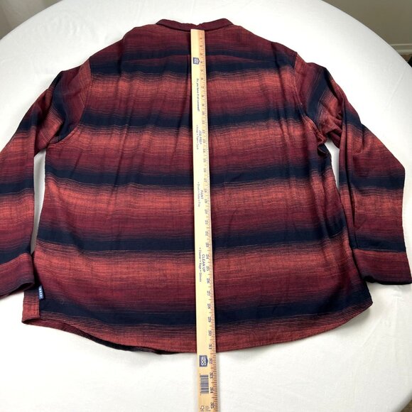 Rowm Big Man 2XB Shirt Red and Black Striped Button-Up Long Sleeve Light Flannel - Picture 11 of 12